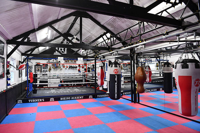 View of boxing ring at Turners Boxing Academy